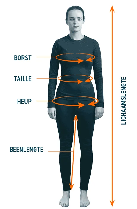 Zo meet je borst, taille, heup, beenlengte en lichaamslengte (dames)