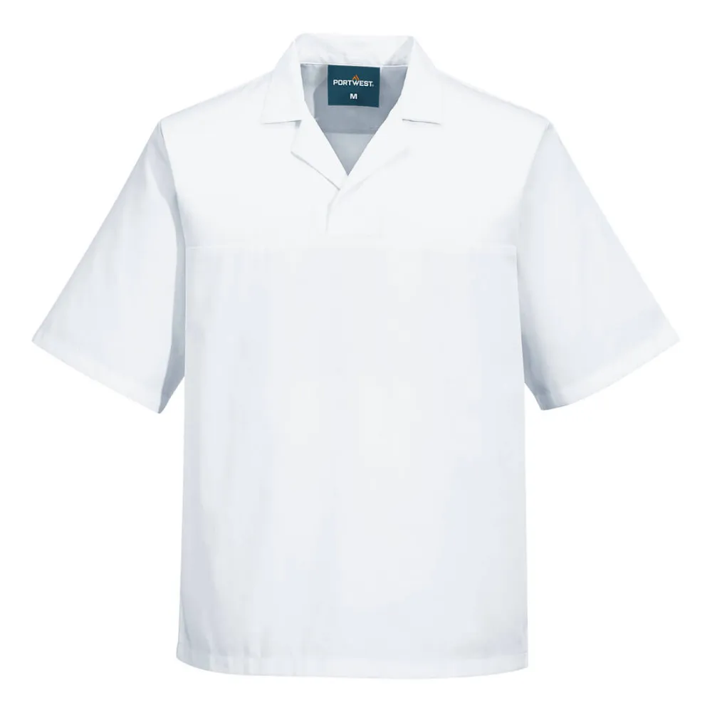 Shirt zonder zakken met korte mouwen Wit voorkant