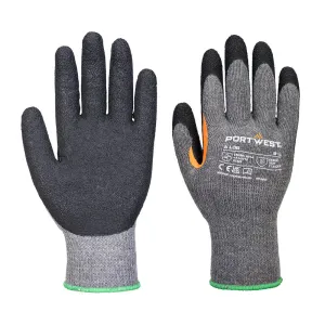 Grip 10 latex handschoen met versterkt duimkruis (Pk12) Grijs/zwart voorkant