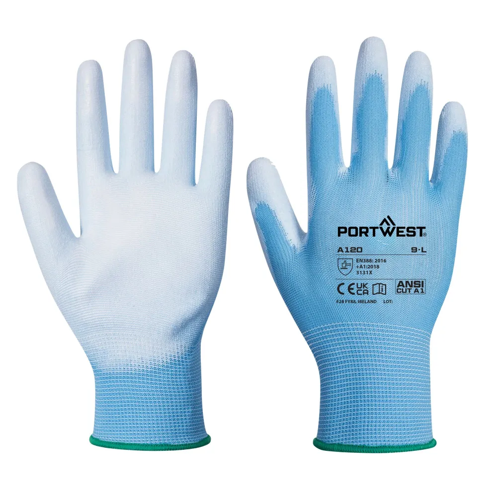 PU Palm Handschoen Blauw voorkant