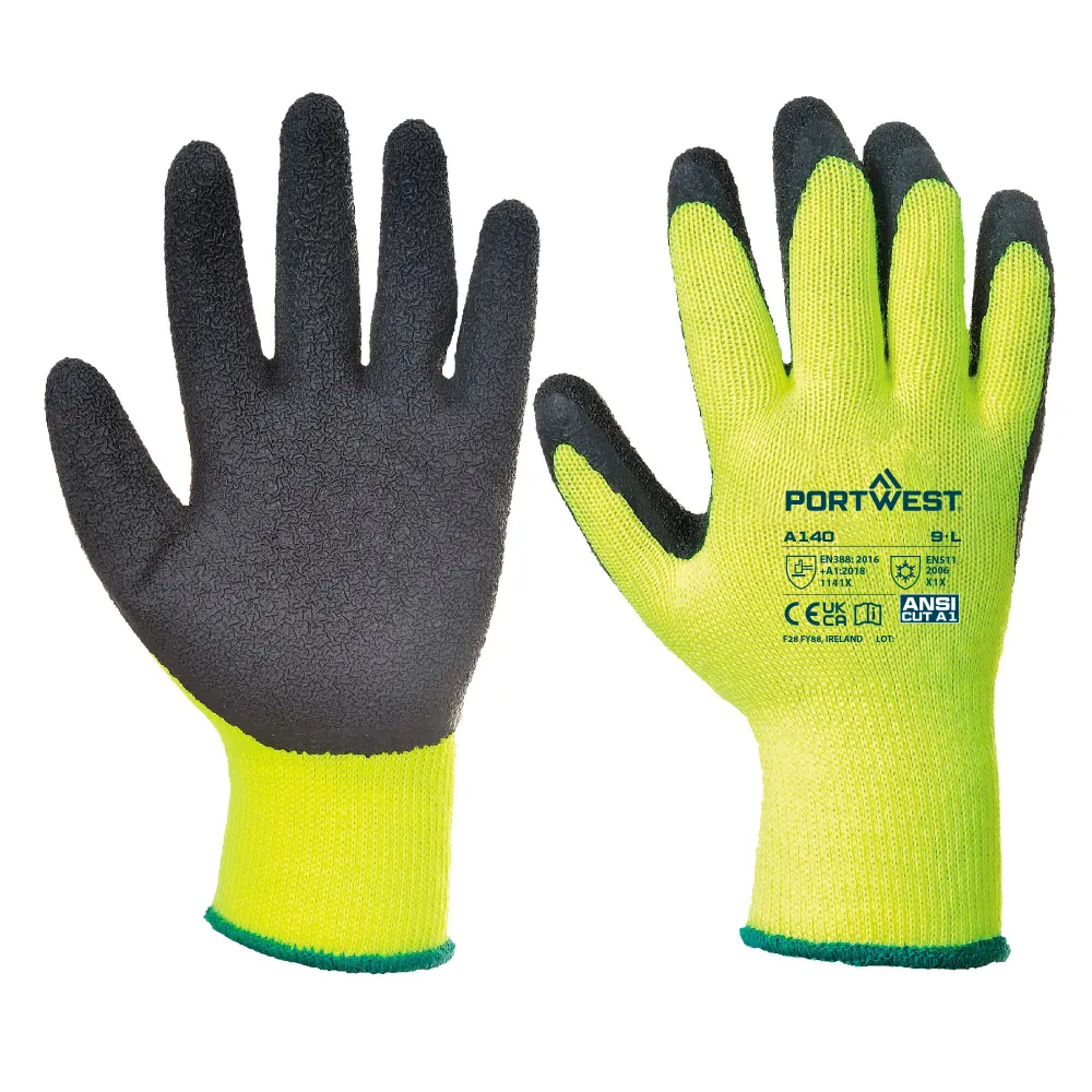 Thermische Handschoen met Grip Zwart voorkant