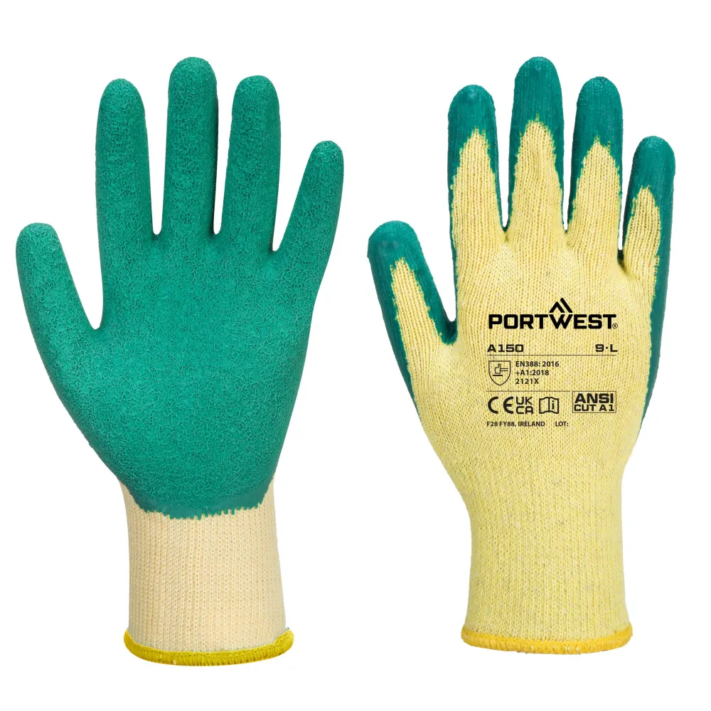 Klassieke Latex Griphandschoen Groen voorkant