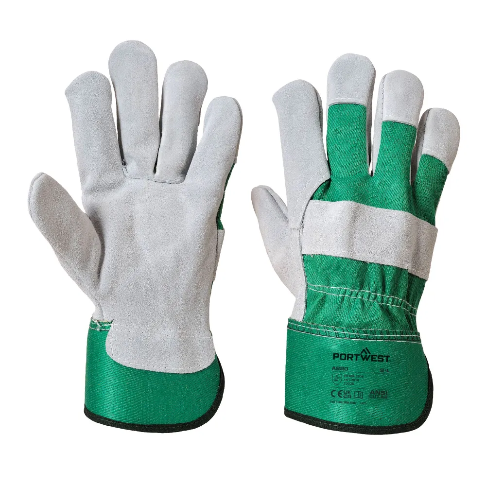 Premium Chrome Rigger Handschoen Groen voorkant
