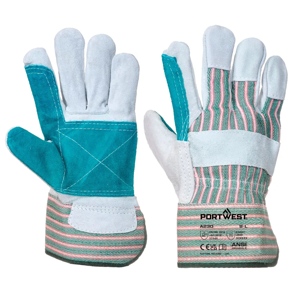 Dubbele Palm Rigger Handschoen Grijs voorkant