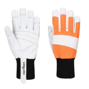 Chainsaw150 Leather Glove Cl 1 Oranje voorkant