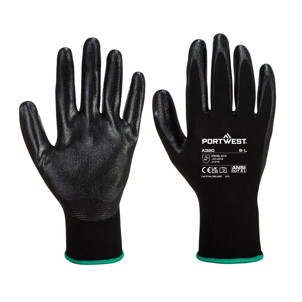 Dexti-Grip Handschoen Zwart voorkant