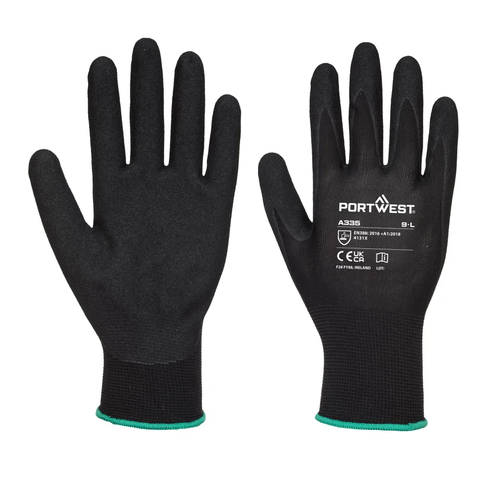 Dermi-grip NPR15 Nitril Korrelig Zwart voorkant