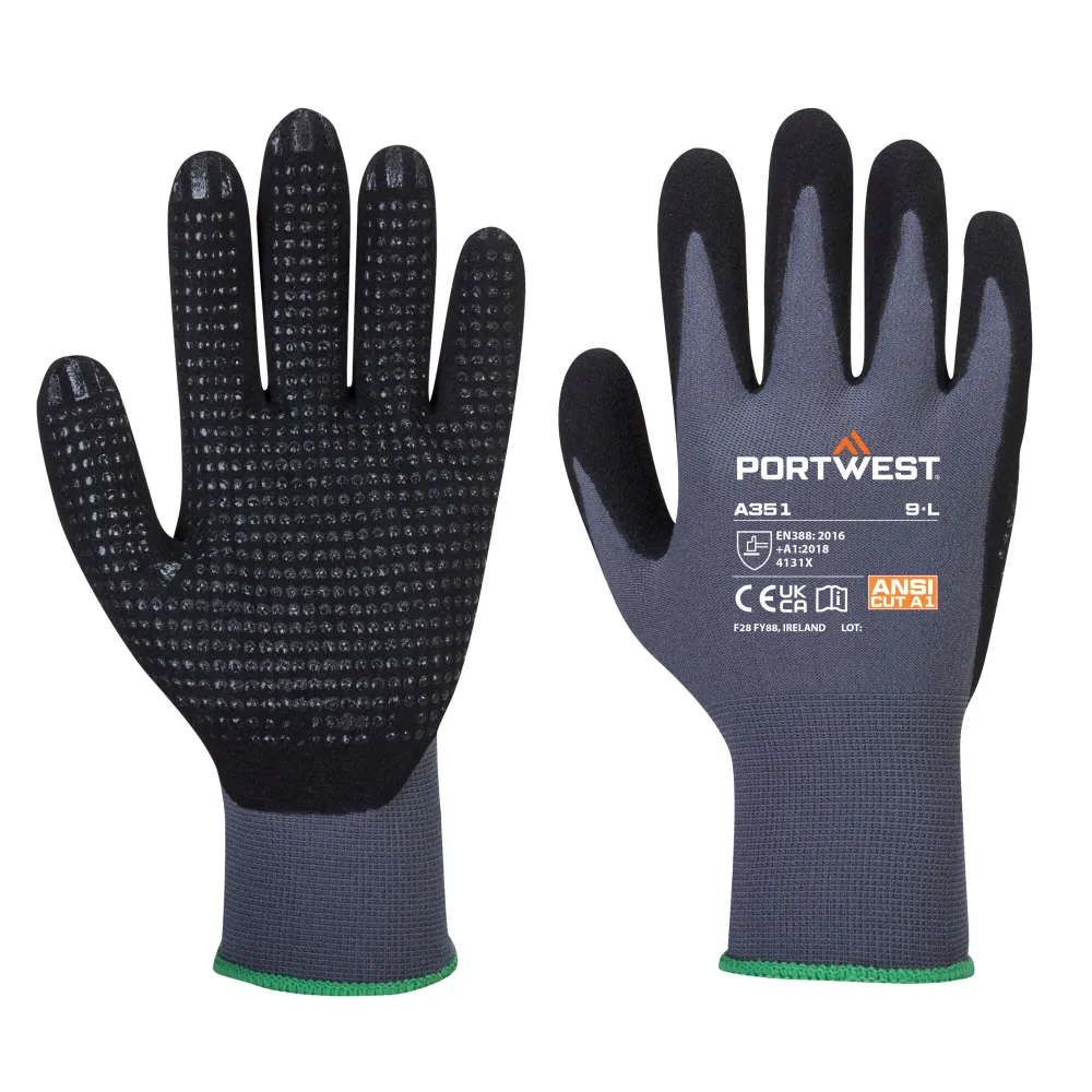 DermiFlex Plus Handschoen Grijs/zwart voorkant