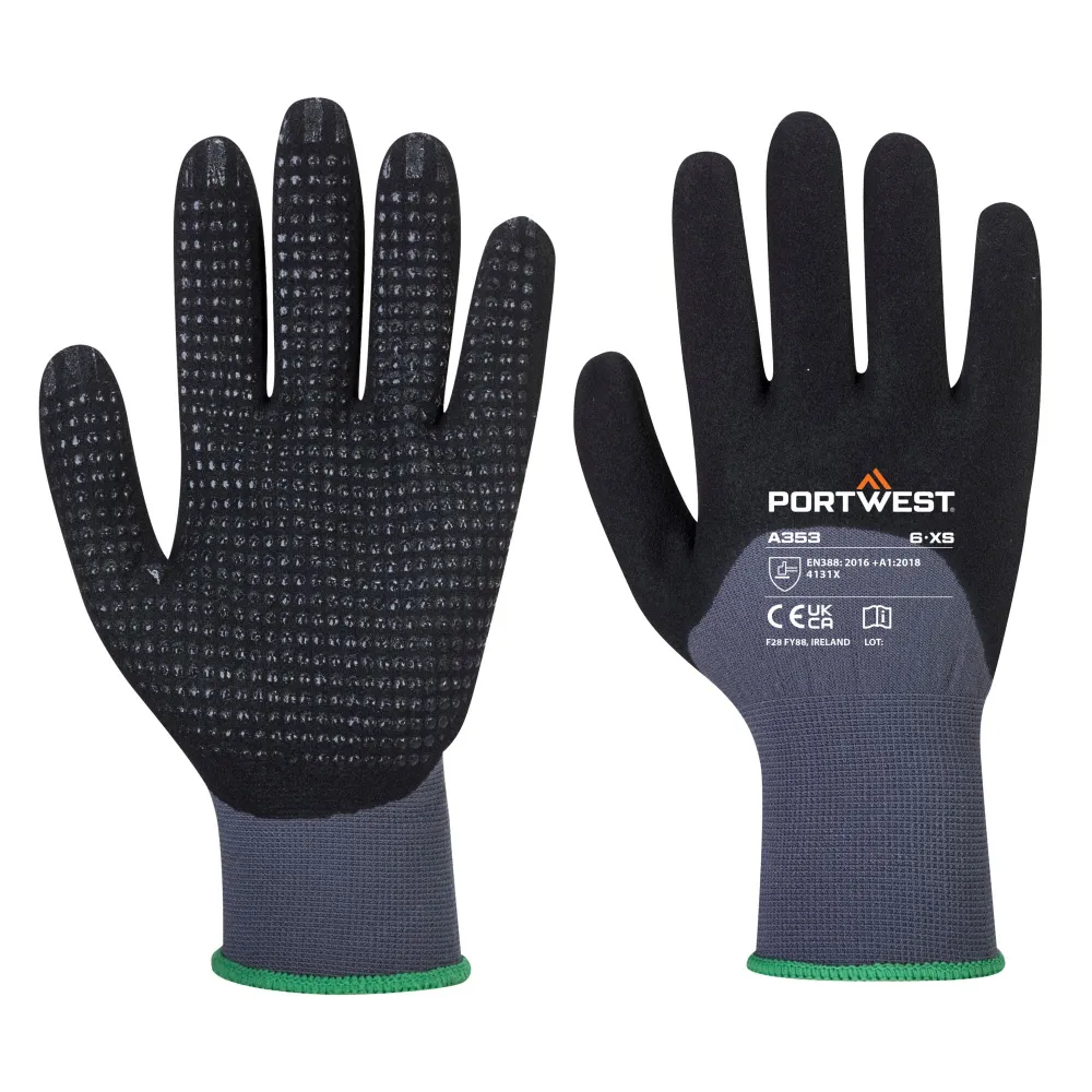 DermiFlex Ultra Plus Handschoen Grijs/zwart voorkant