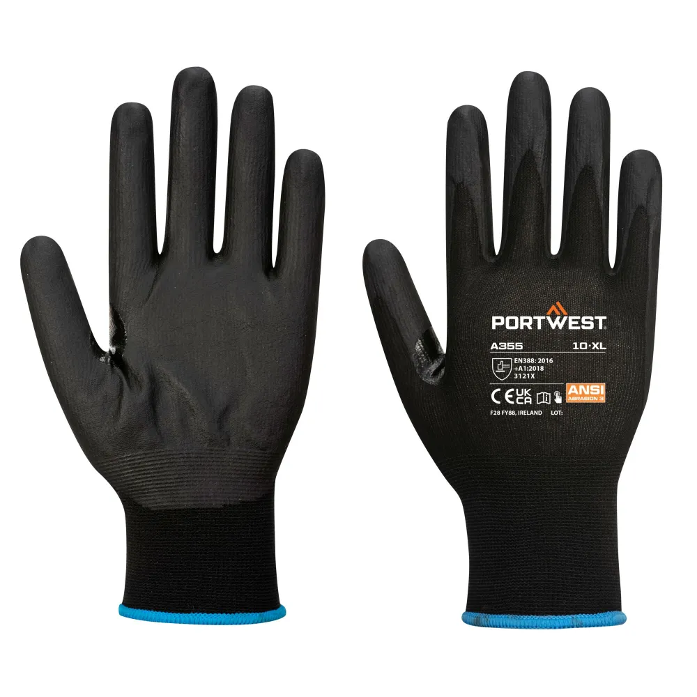 NPR15 Touchscreenhandschoen van nitrilschuim (PK12) Zwart voorkant
