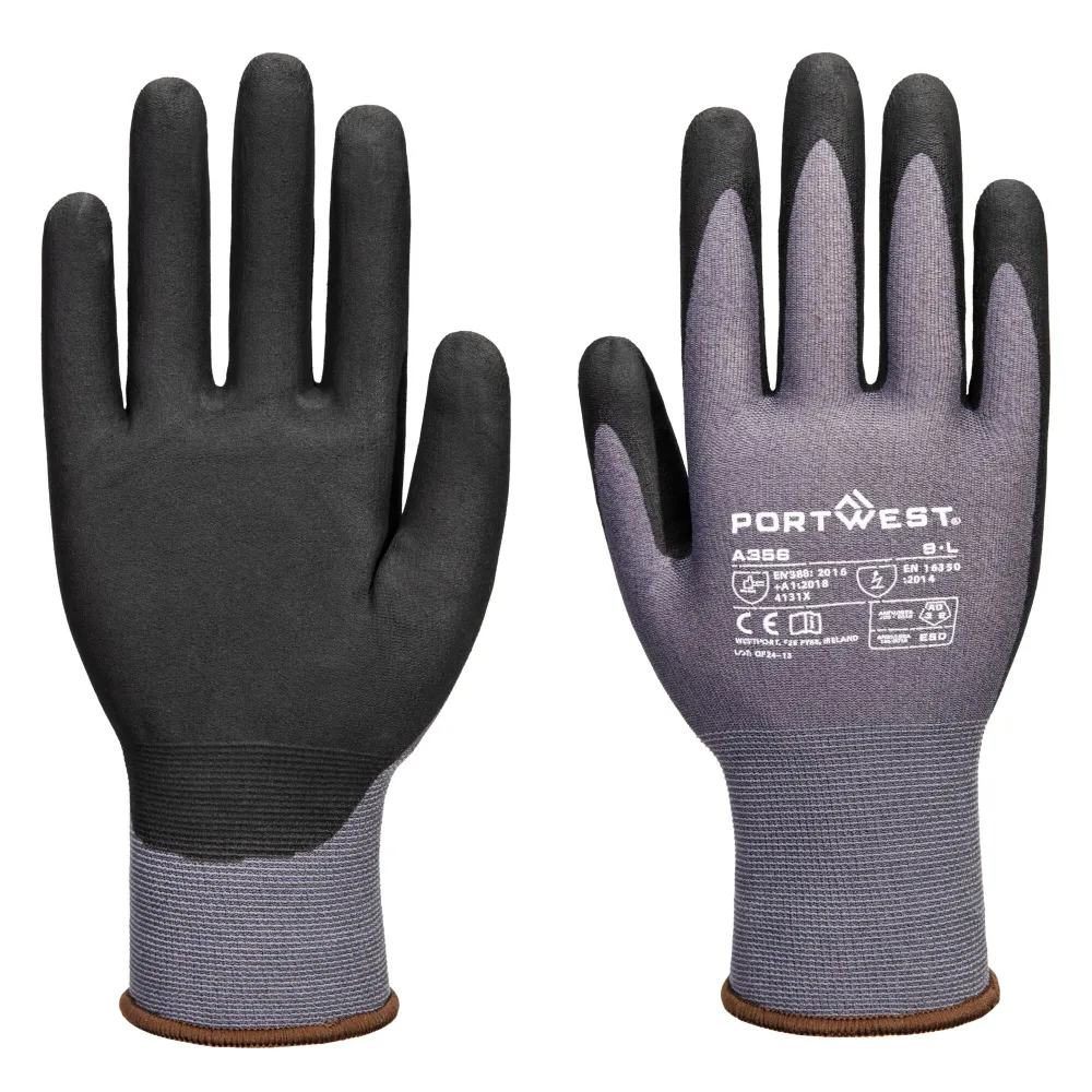 ESD 15 Nitril Essentieel Multipack (Pk12) Grijs/zwart voorkant