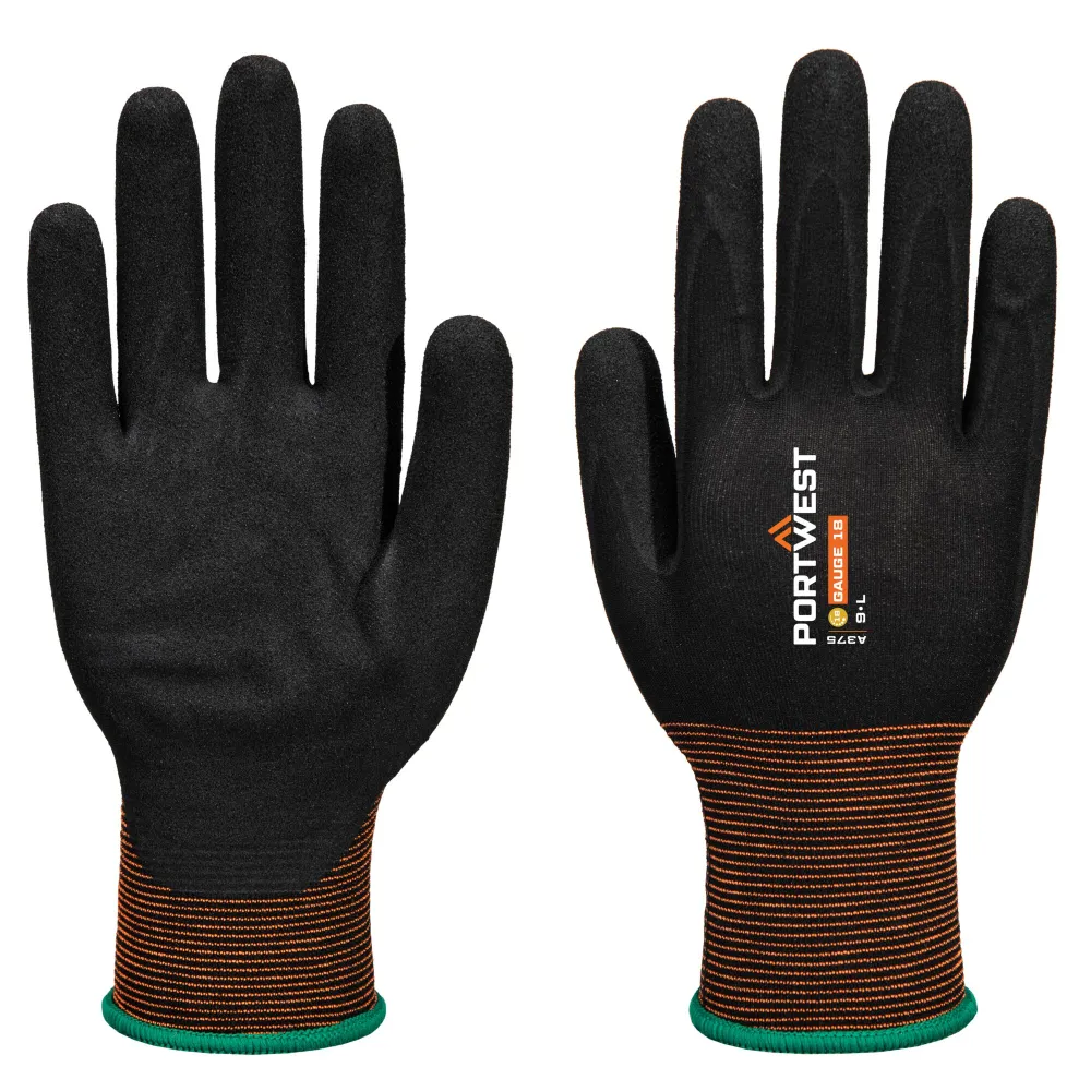 GP Grip 18 Nitril Gladde/Handschoen Zwart voorkant