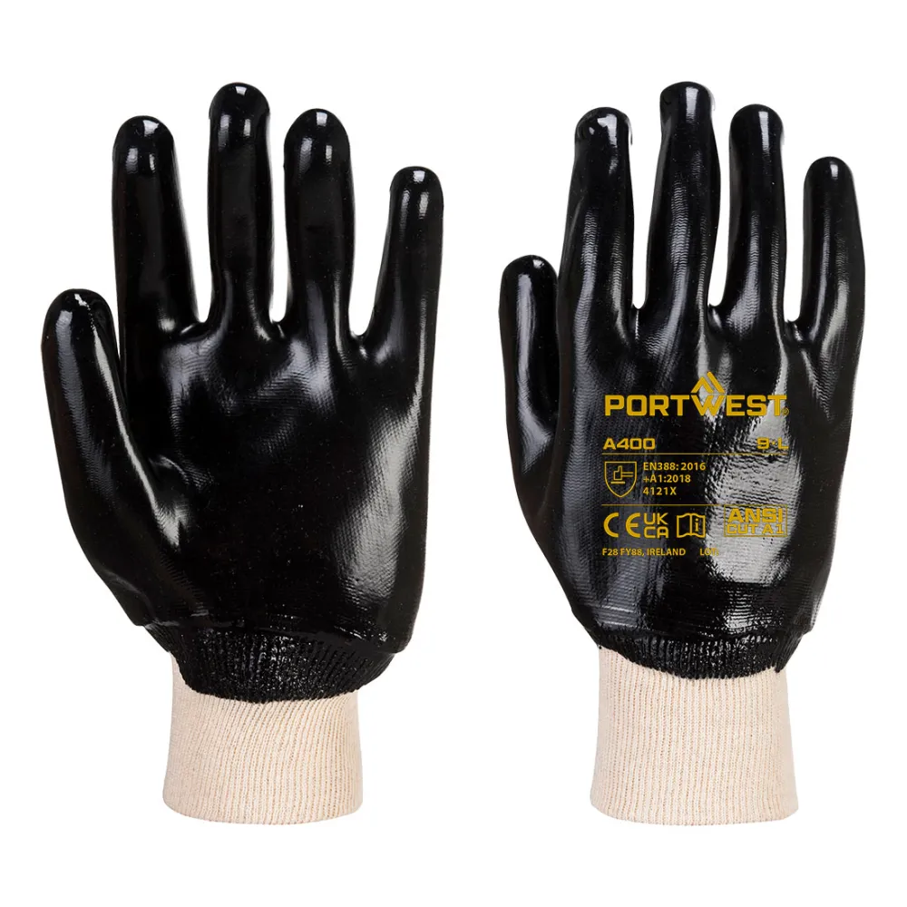 PVC Tricot Manchet Zwart voorkant
