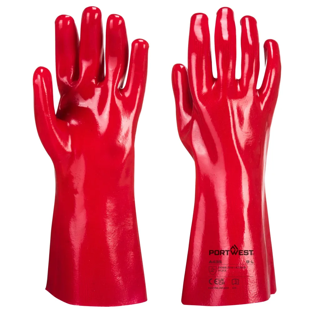 PVC-Werkhandschoen Rood voorkant