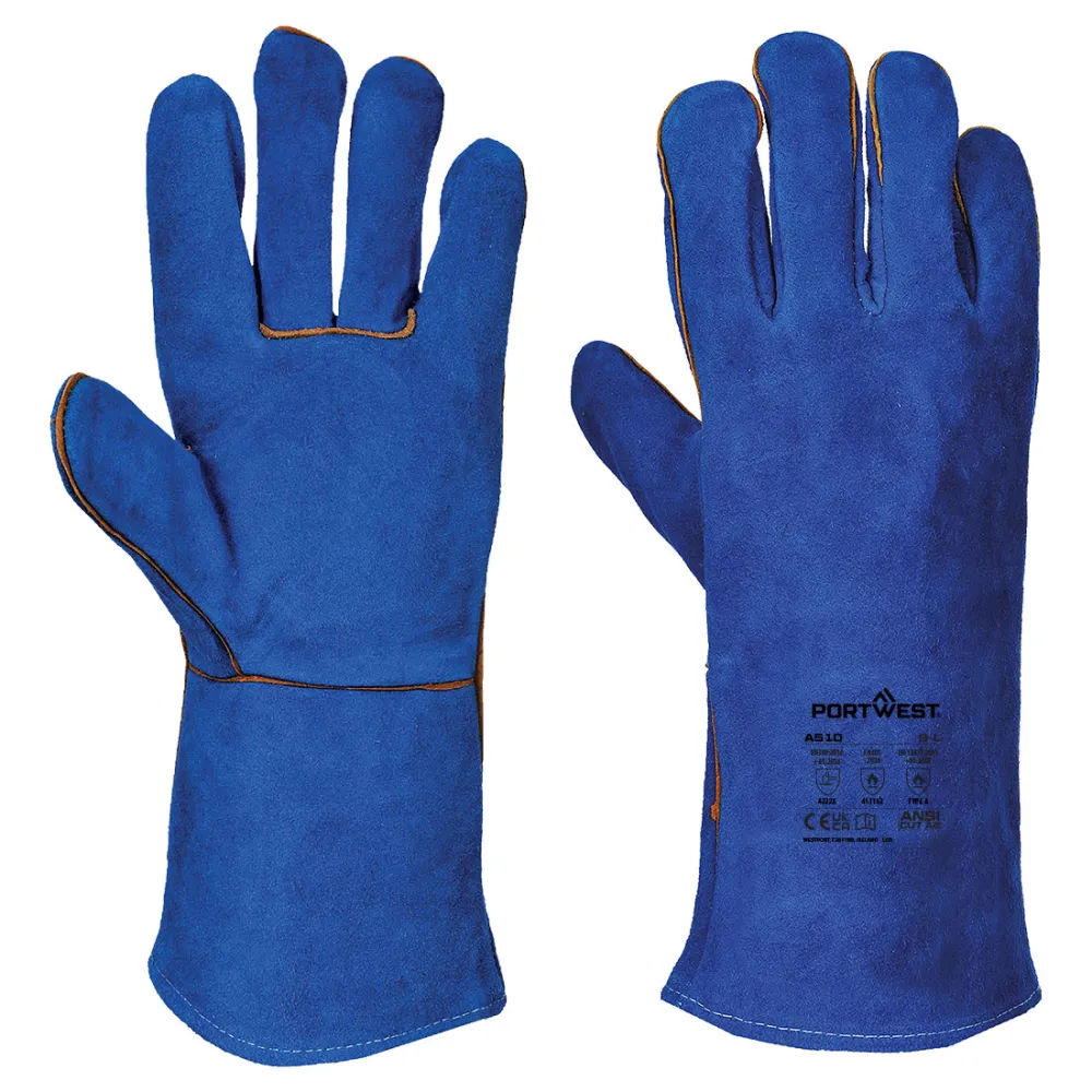 Lashandschoen Blauw voorkant