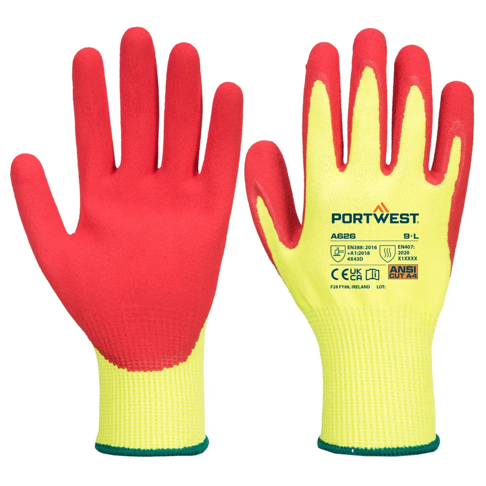Vis-Tex Snijbestendige D13 Nitril Handschoen Kleur Y5 voorkant