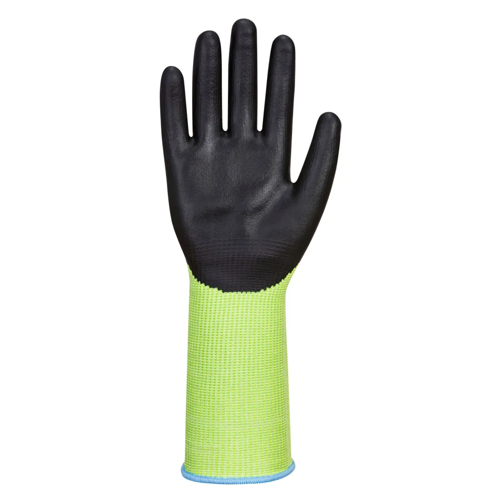 Groen Knip Handschoen Lange Manchet Groen/zwart voorkant