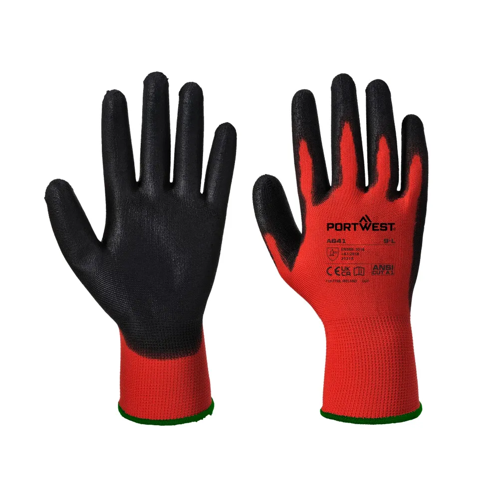Rood - PU Handschoen Rood/Zwart voorkant