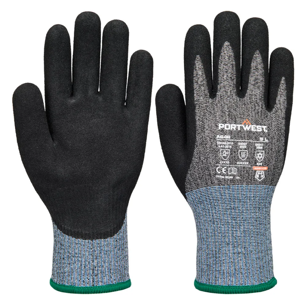Vis-Tex Snijbestendige D13 Nitril Handschoen Zwart voorkant