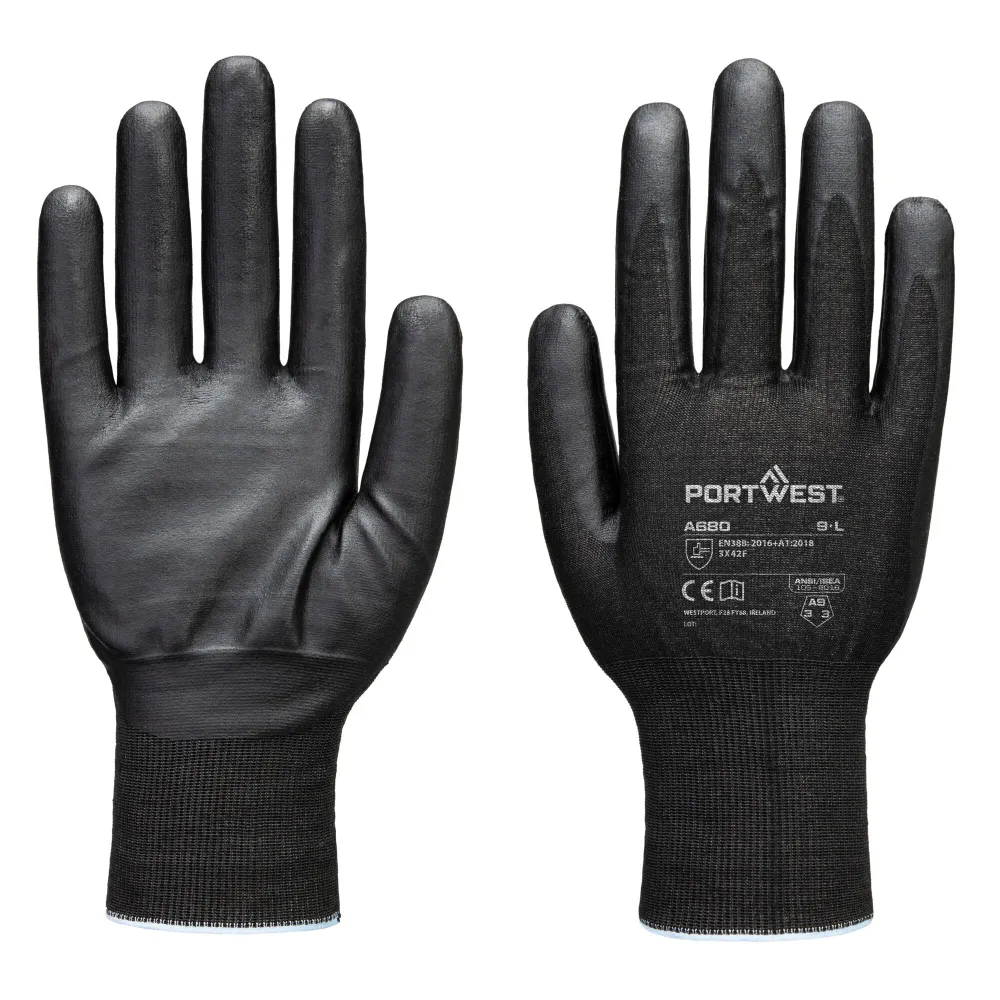 Cut F21 Nitril Tungsten Handschoen A9 Zwart voorkant