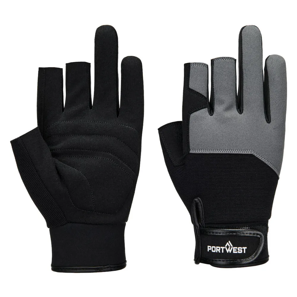 Mechanic 251 Fingerless Glove Zwart voorkant