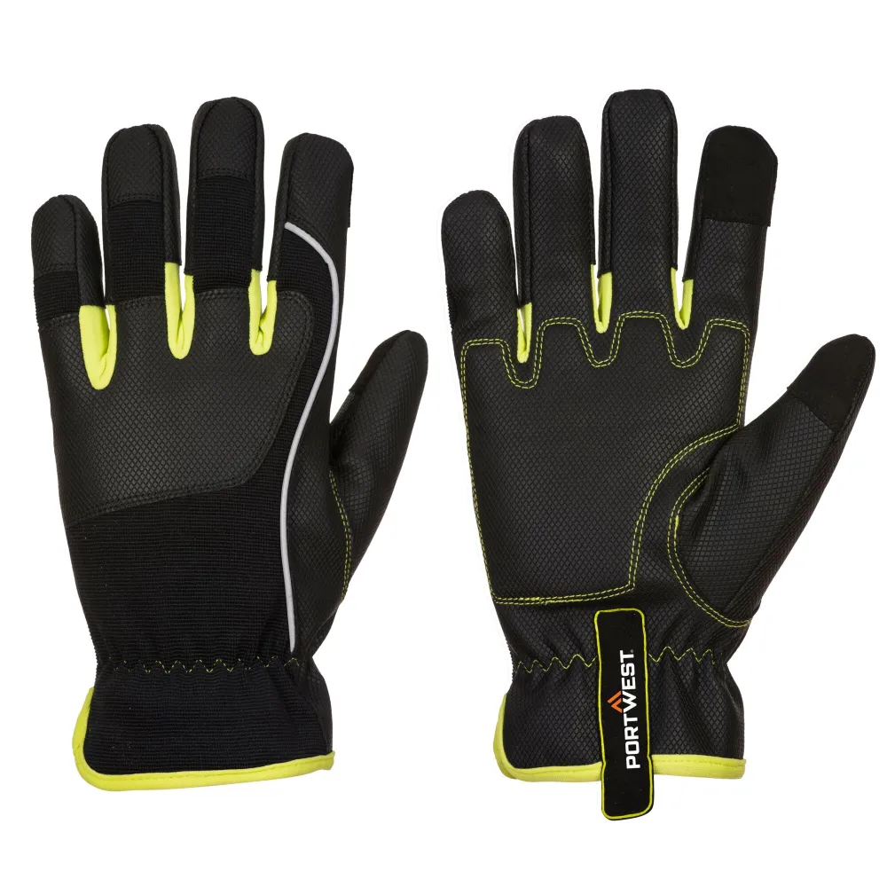 PW3 Tradesman Handschoen Zwart/Geel voorkant