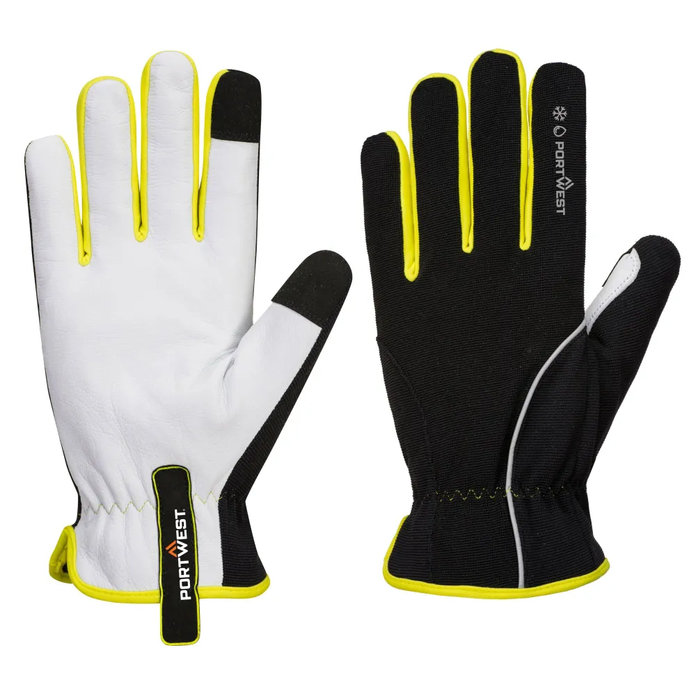 PW3 Winter Handschoen Zwart/Geel voorkant