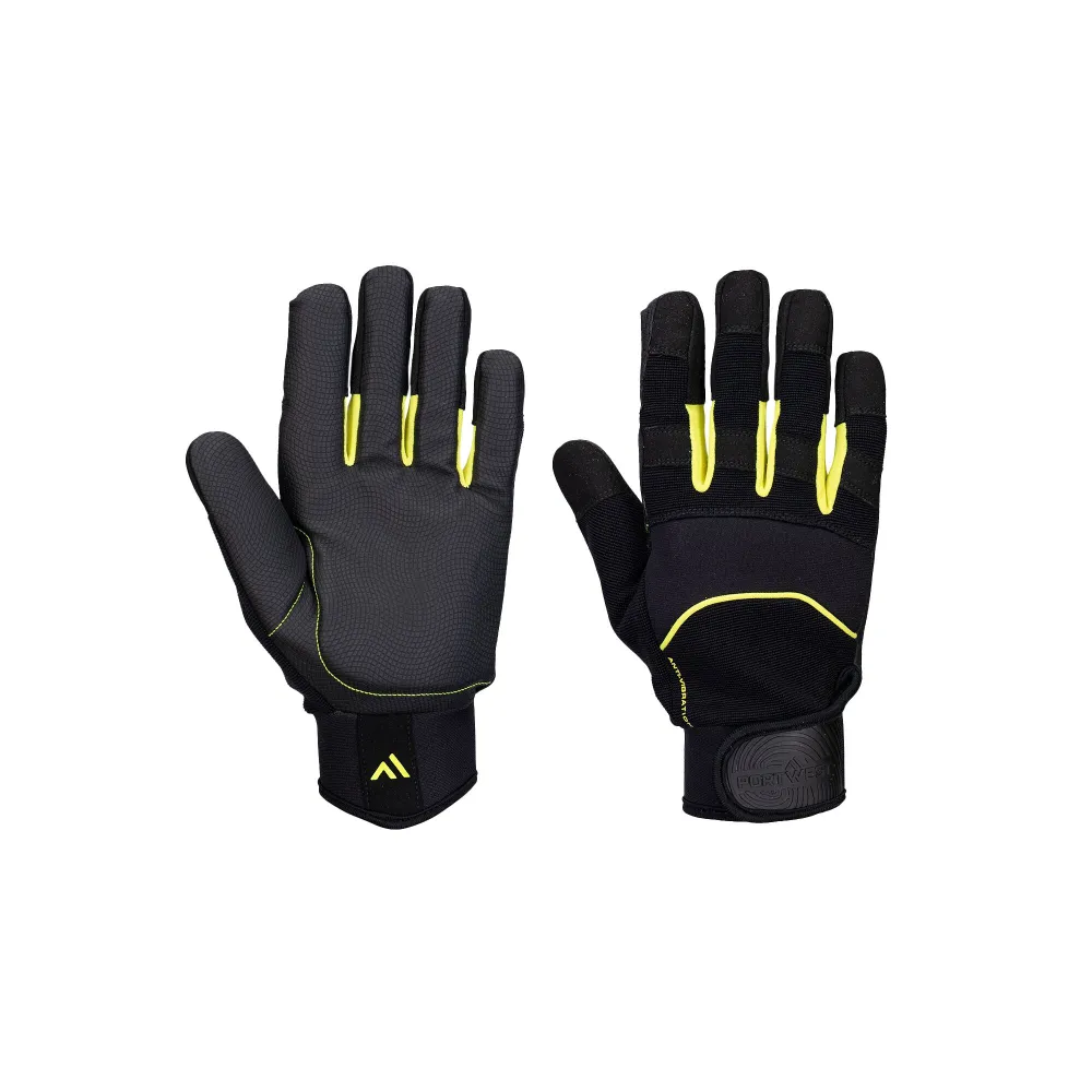 Antivibratiehandschoen voor mechanica Zwart voorkant