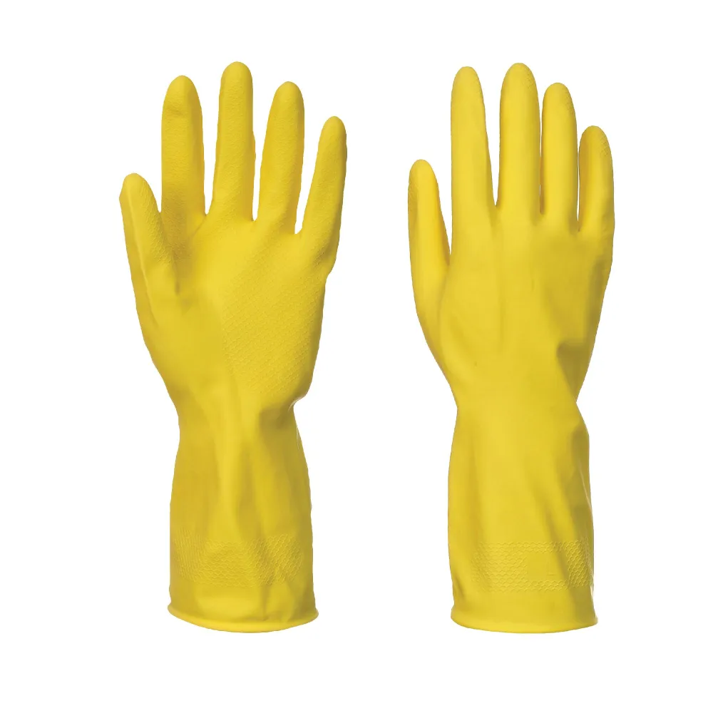 Huishoud Latex Handschoen (240 paar) Geel voorkant