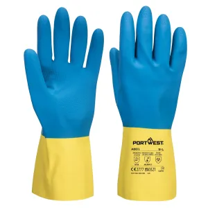 Dubbel gecoate latex handschoen