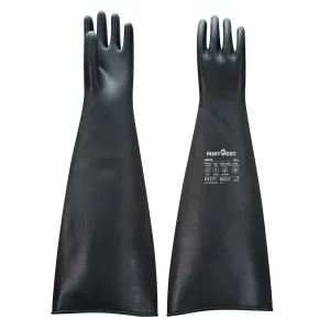 Zwaargewicht latex-rubberhandschoen 600 mm Zwart voorkant