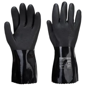 Chemiebestendige en ESD veilige PVC handschoen Zwart voorkant