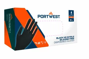 Oranje HD Wegwerphandschoen (Pk100) Zwart voorkant