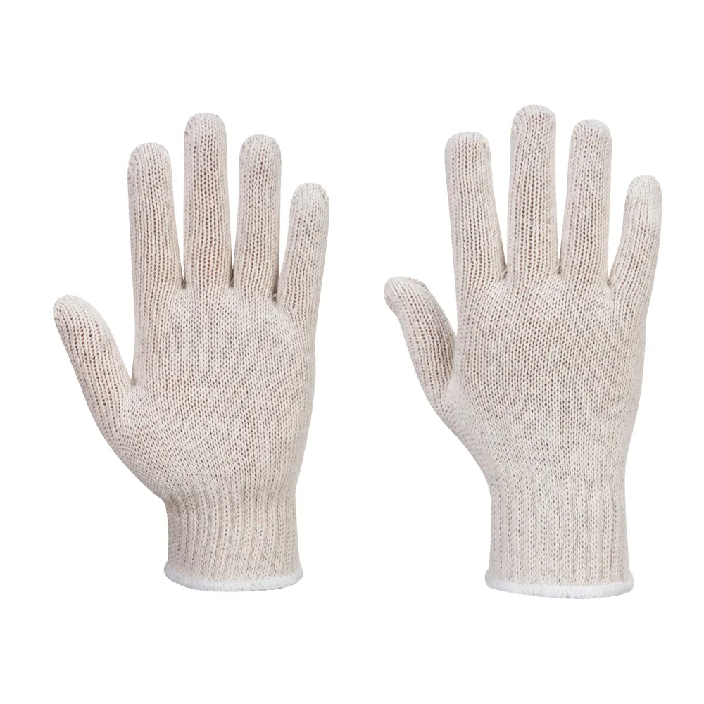 String gebreide voeringhandschoenen (288 paar) Wit voorkant