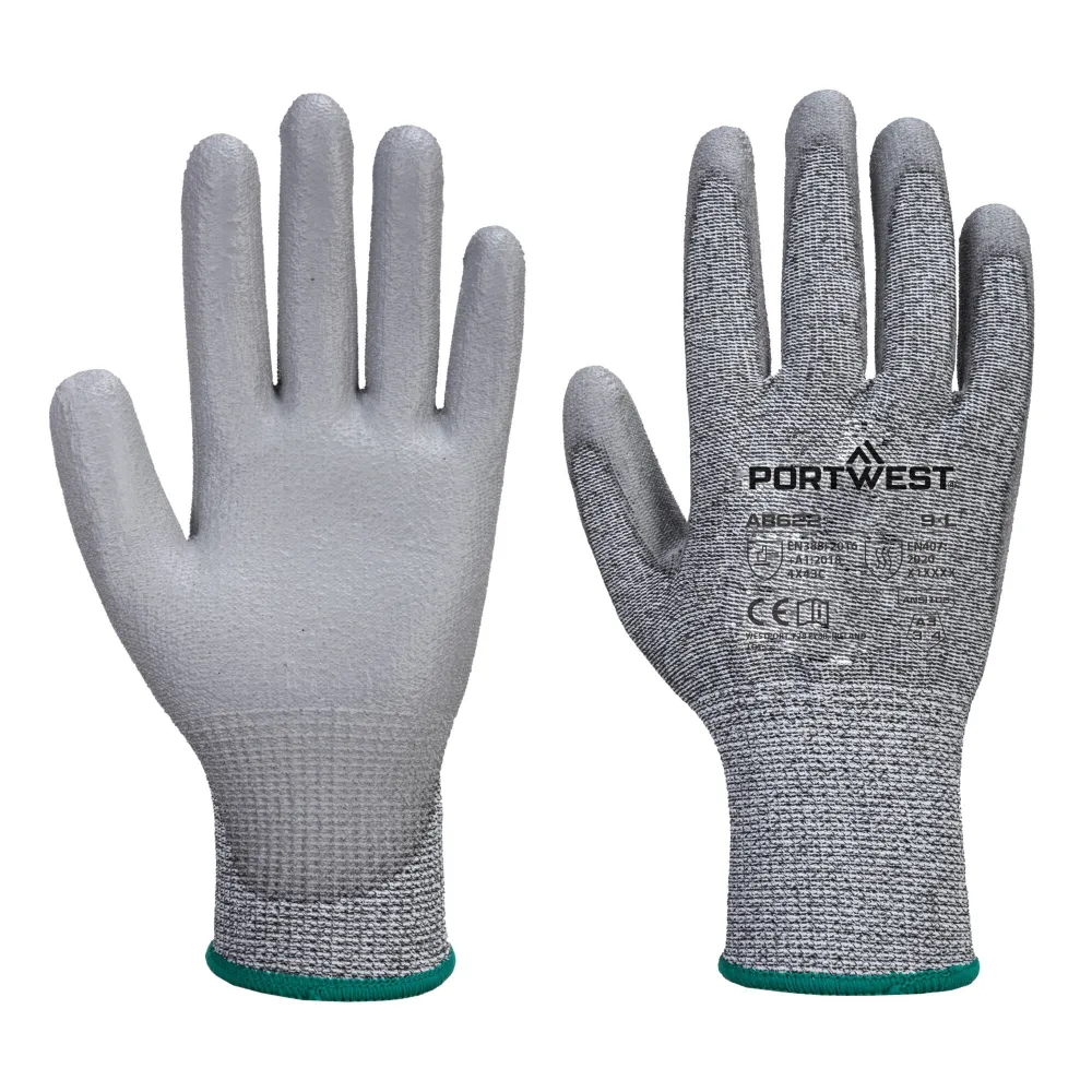 Snijklasse C C13 PU Handschoen in Multipack (Pk12) Grijs voorkant