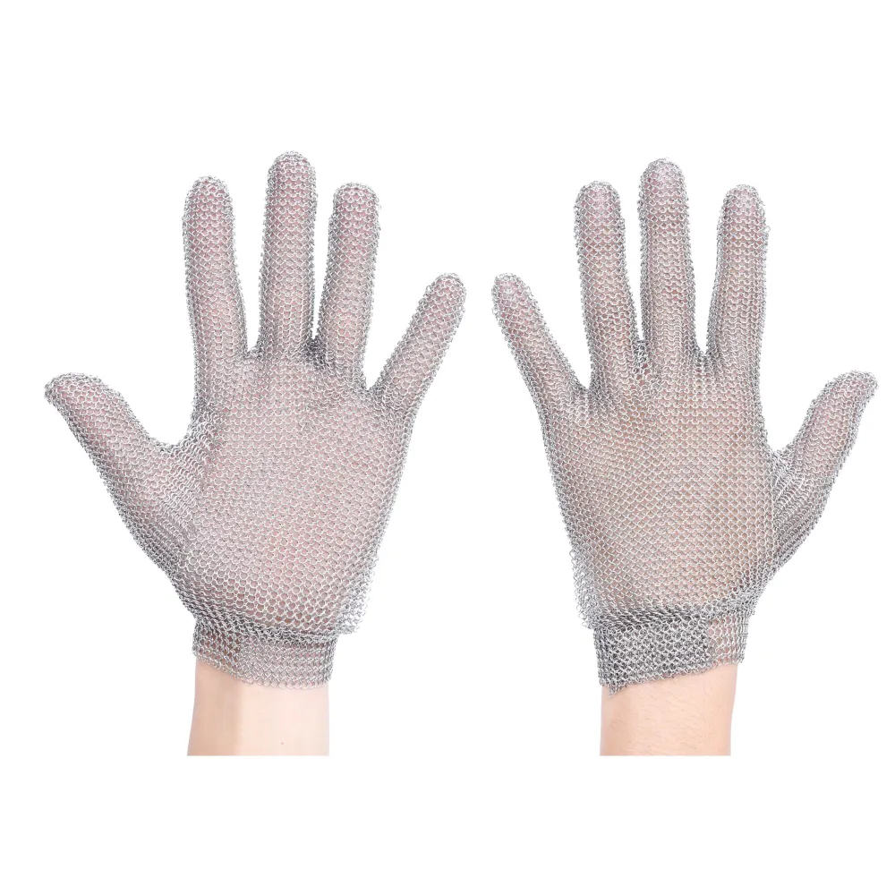 Maliënkolder handschoen Zilver voorkant