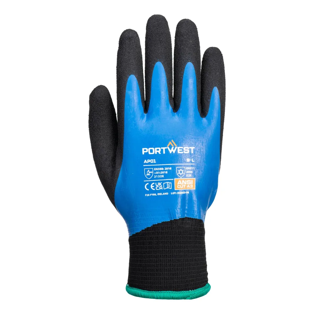 Thermo Pro Handschoen Blauw/zwart voorkant