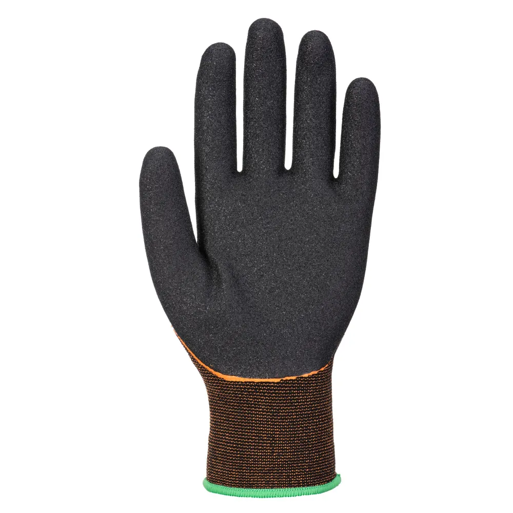 Grip 15 Nitril Dubbele Palm Handschoen Zwart/Oranje voorkant