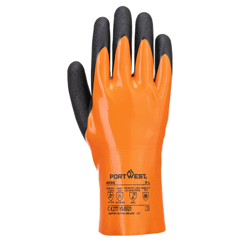 Grip 15 Nitril Handschoen Oranje/zwart voorkant