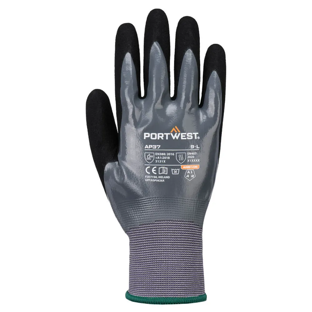 Grip 15 Nitrile Touch Scr Glv Grijs/zwart voorkant