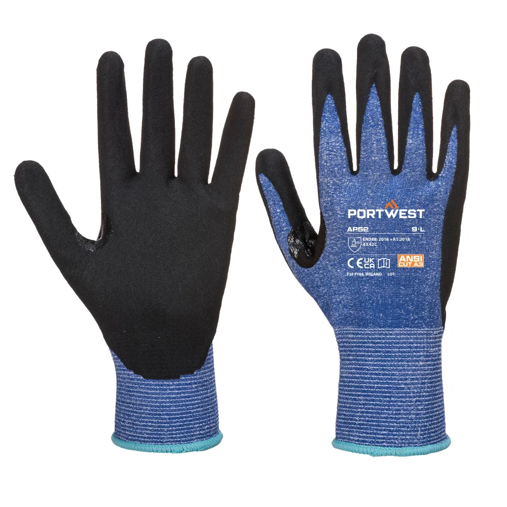 Dexti Cut Ultra Handschoen Blauw/zwart voorkant