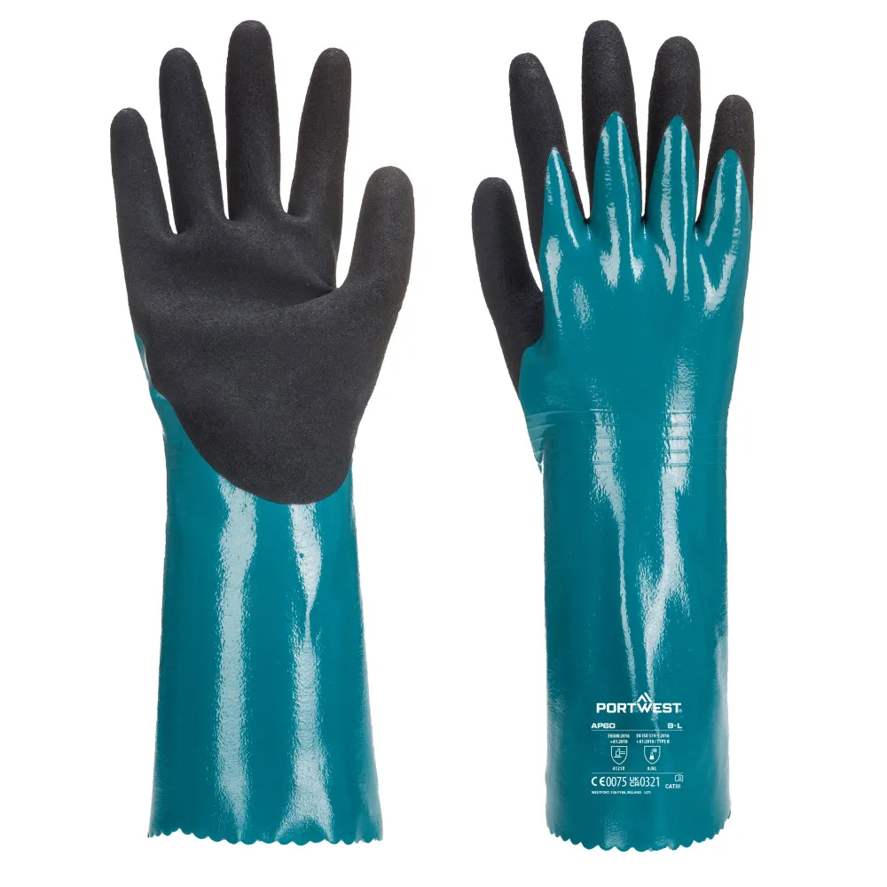 Lichte Korrelige Grip Handschoen Blauw/zwart voorkant