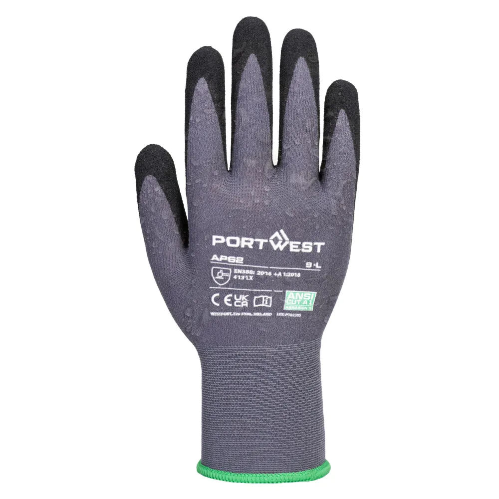Dermiflex Aqua Handschoen Grijs/zwart voorkant