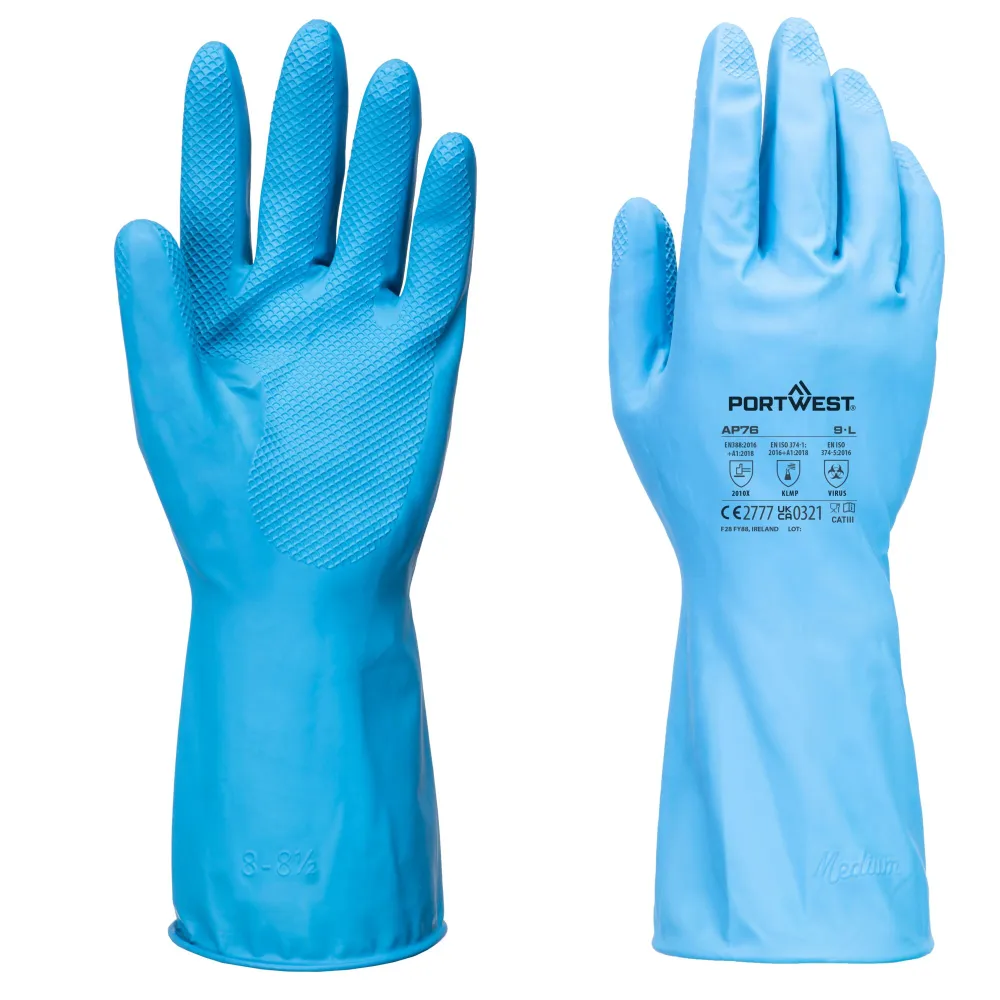 FD Chemicaliën B Latex Lichte Handschoen (Pk12) Blauw voorkant