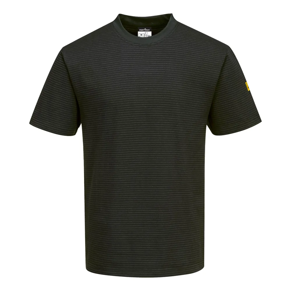 Antistatisch ESD T-Shirt Zwart voorkant
