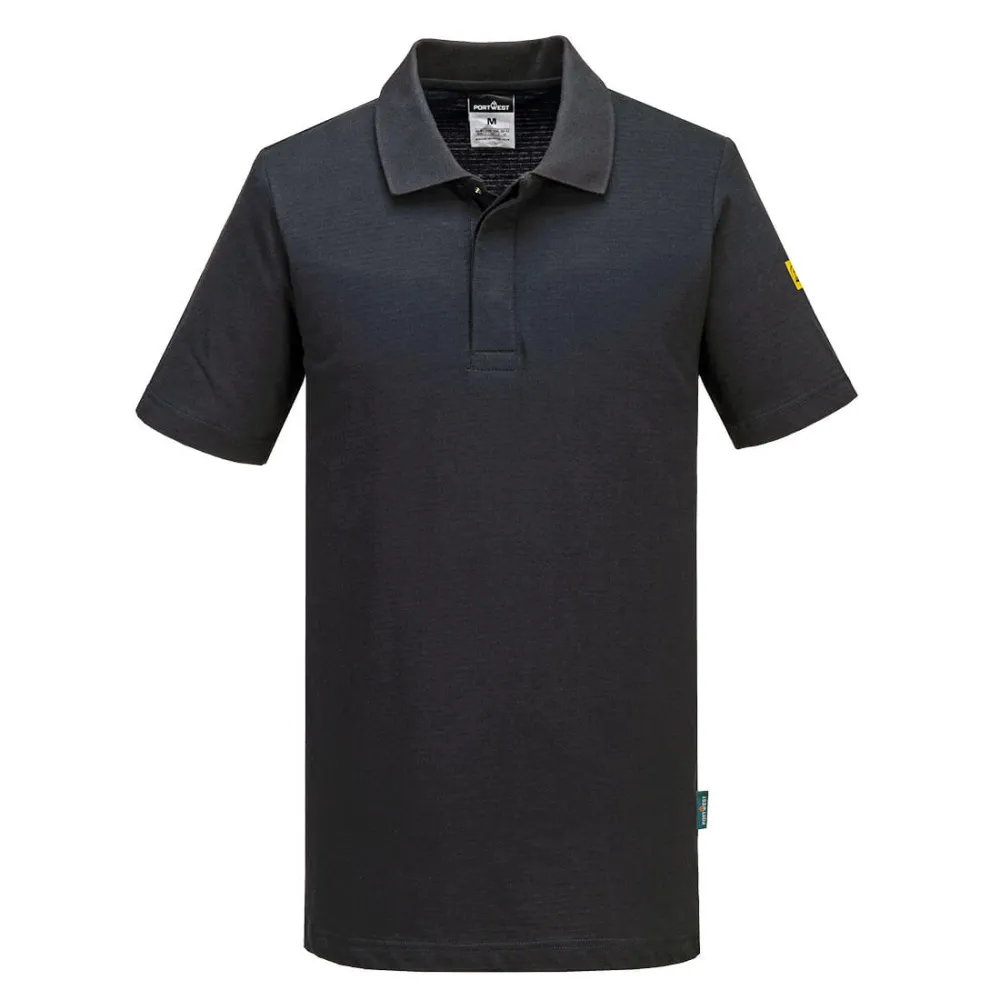 Anitstatisch ESD Poloshirt Zwart voorkant