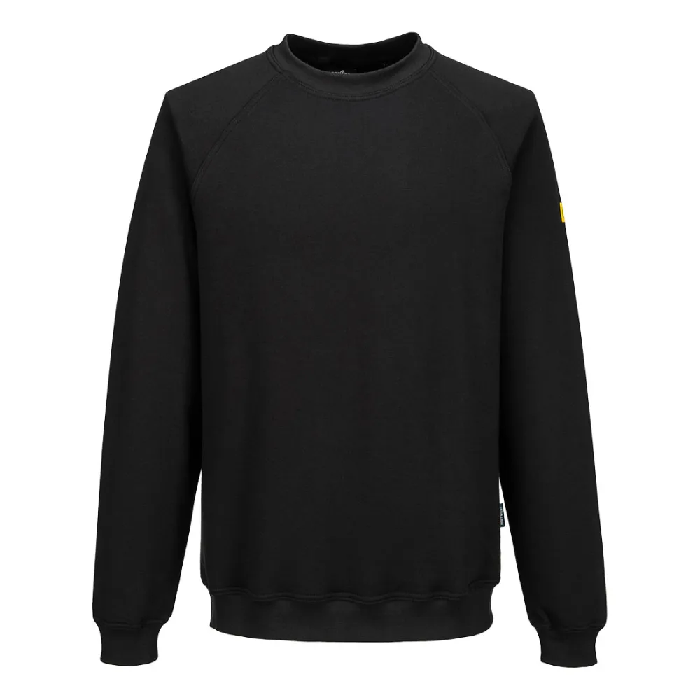 Anti-statisch ESD Sweatshirt Zwart voorkant