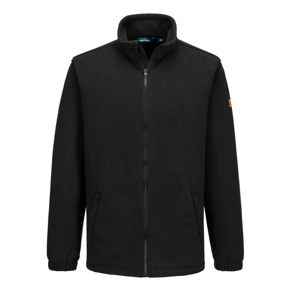 Anti-statisch ESD Fleece Zwart voorkant