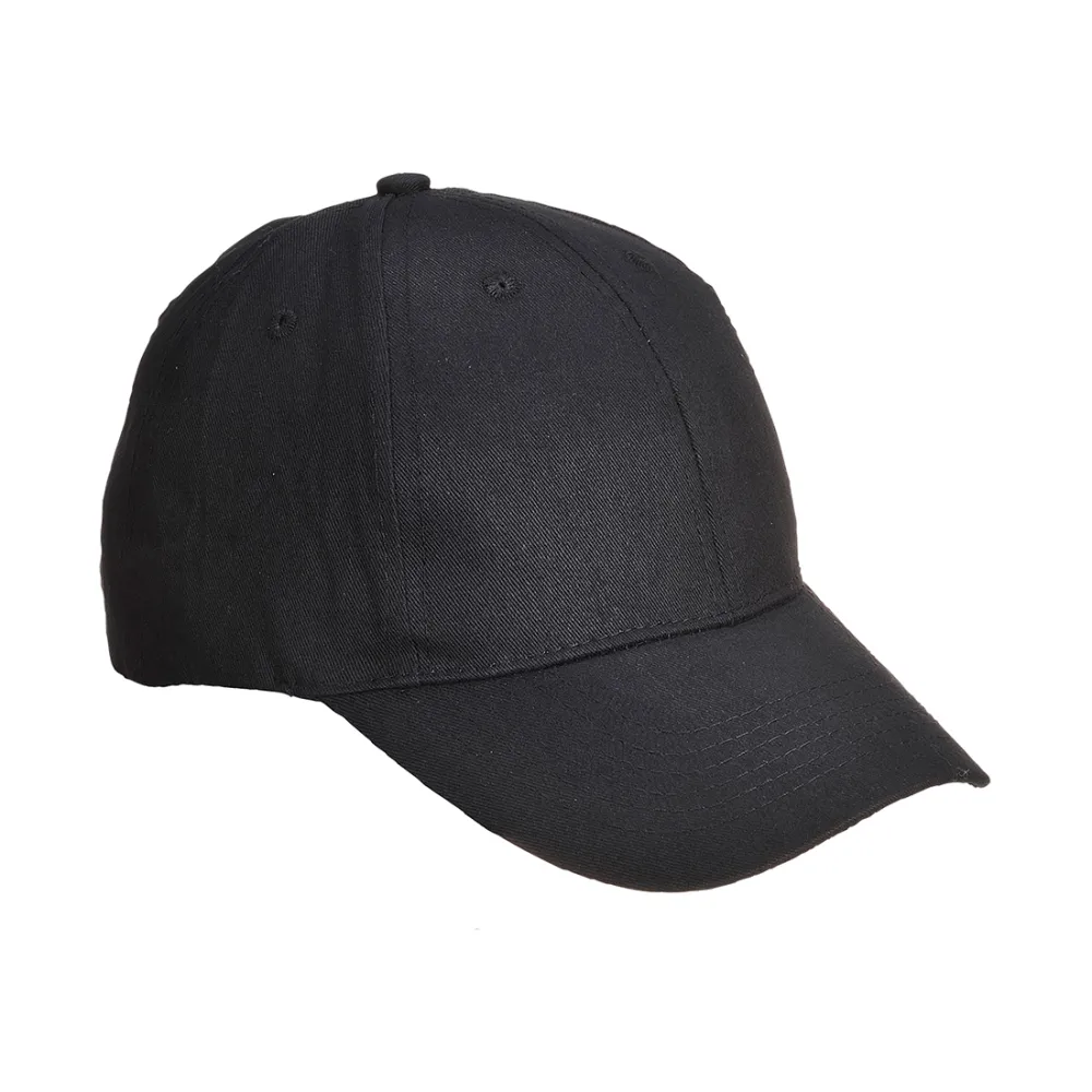 6 Panelen Baseball Cap Zwart voorkant