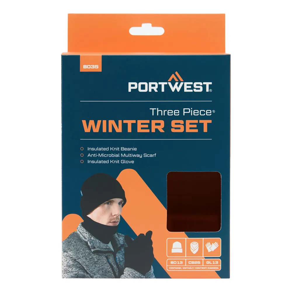 Winter accessoireset (3pcs) Zwart voorkant